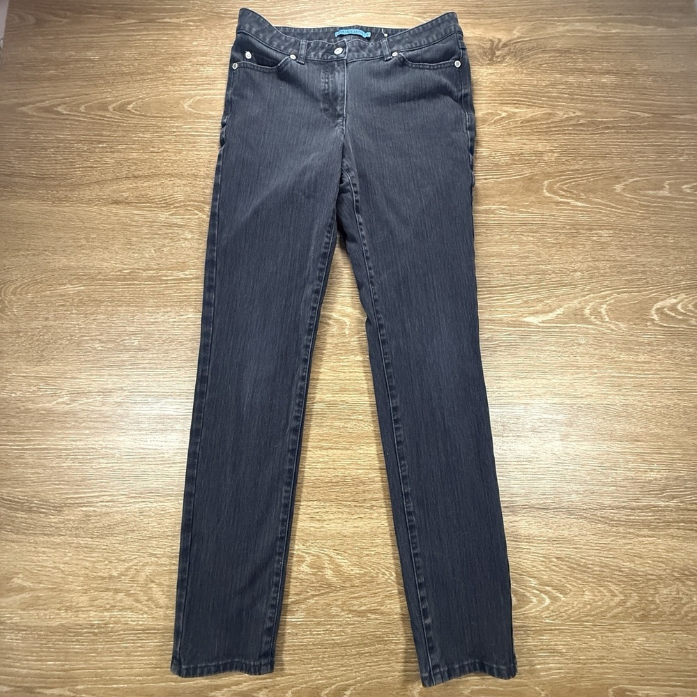 J McLaughlin Women's Black Straight Leg Stretch Jeans Size 6 Dark Wash 30x30 - Picture 2 of 10